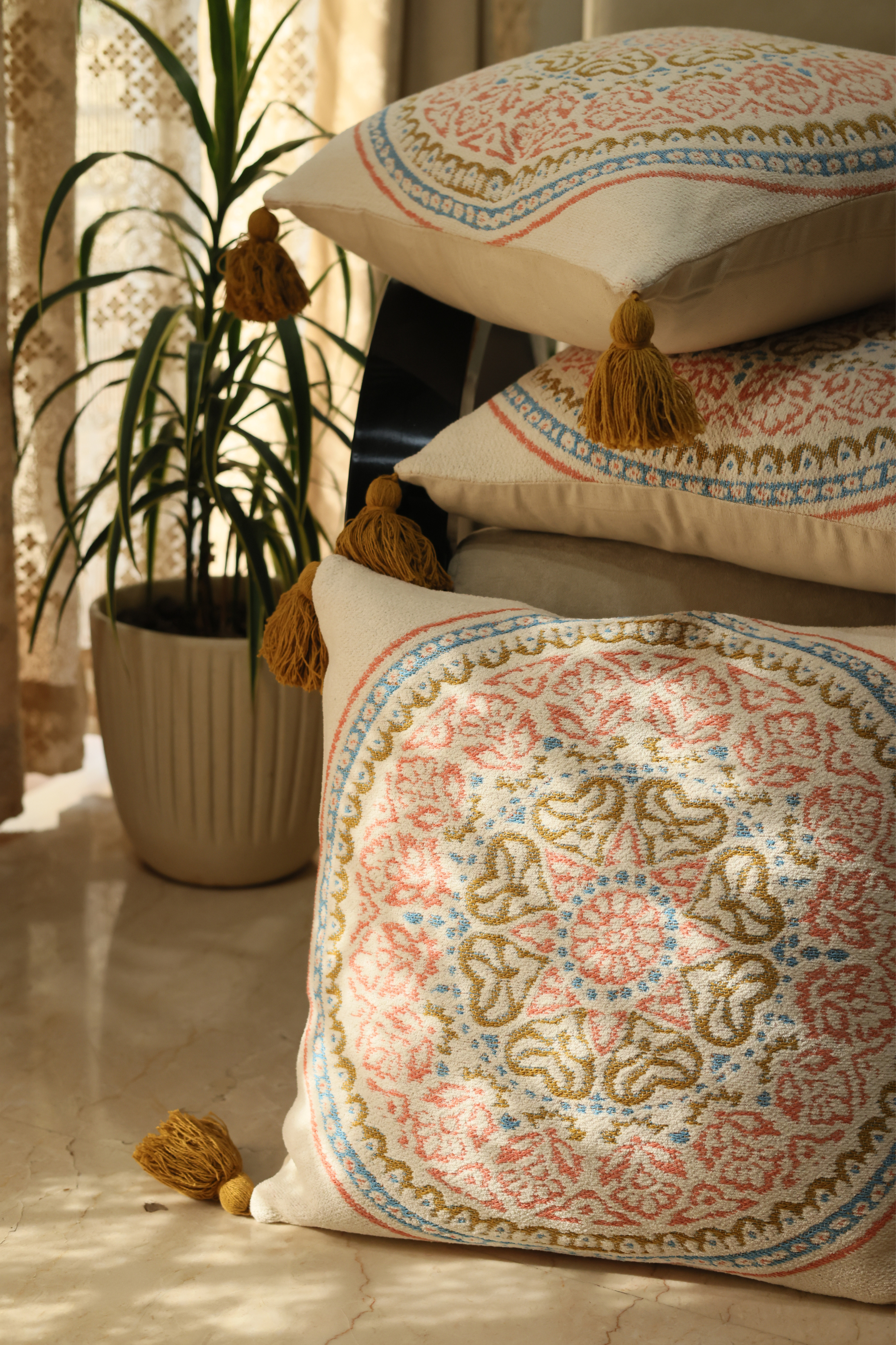 Mandala Jacquard Cushion Cover