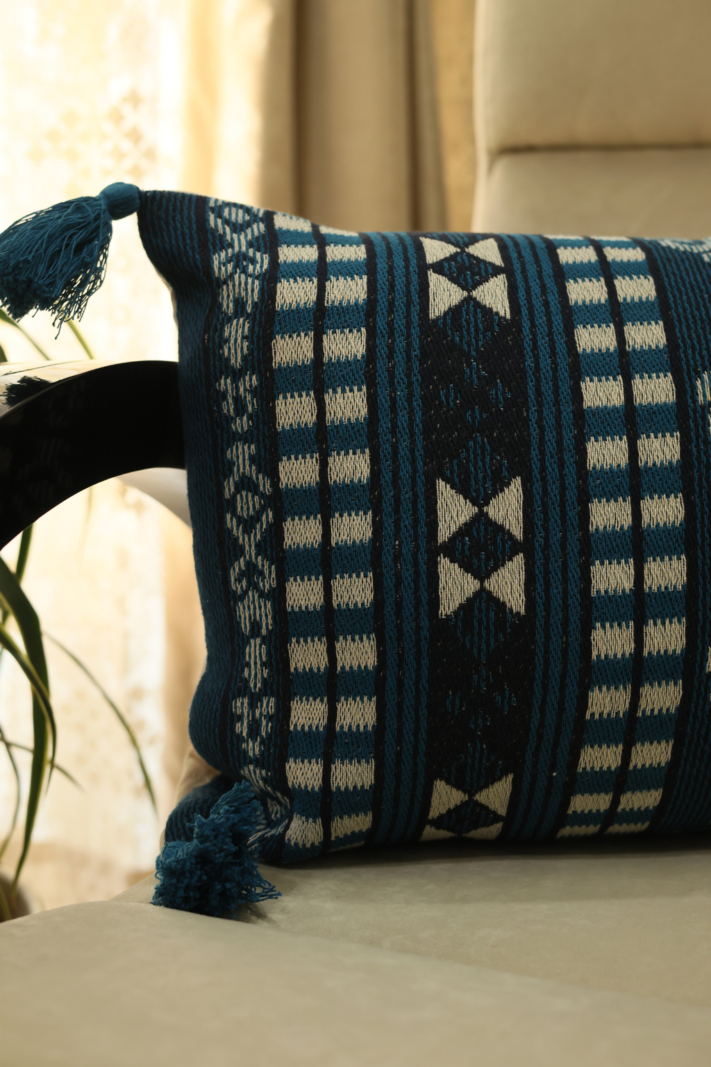 Viridian Jacquard Weave Cushion Cover