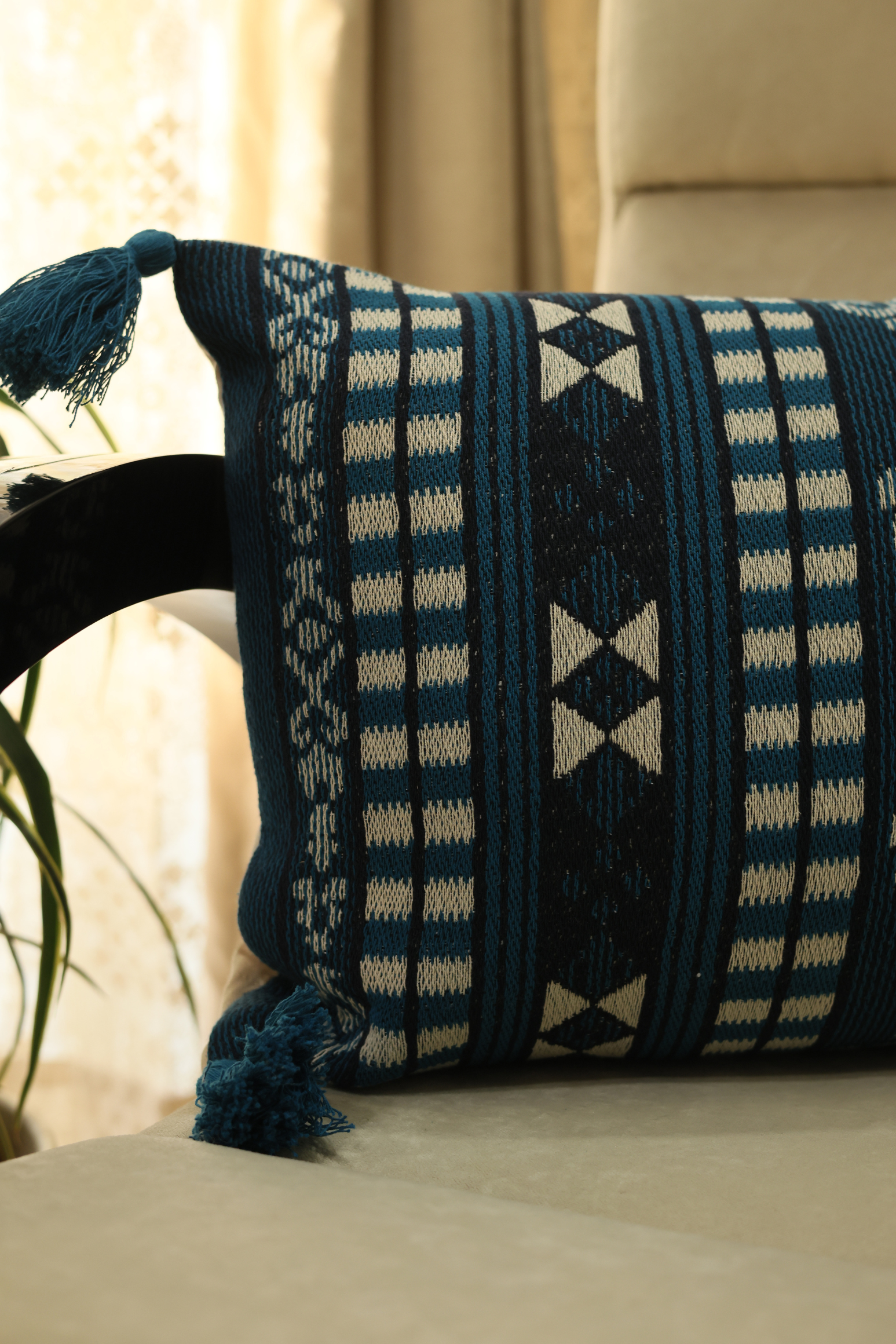 Viridian Jacquard Weave Cushion Cover