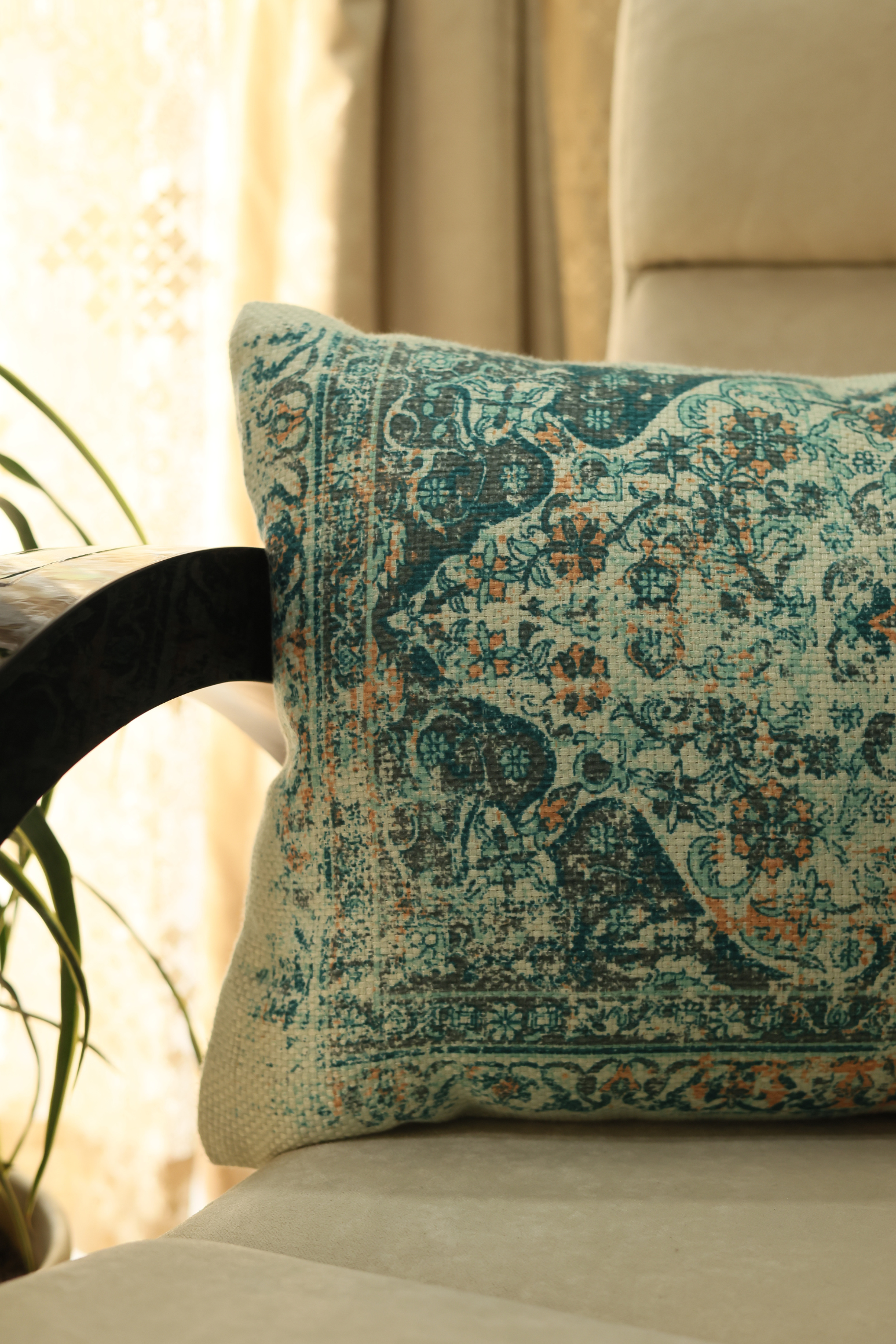 Traditional Rug Inspired Printed Cushion Cover