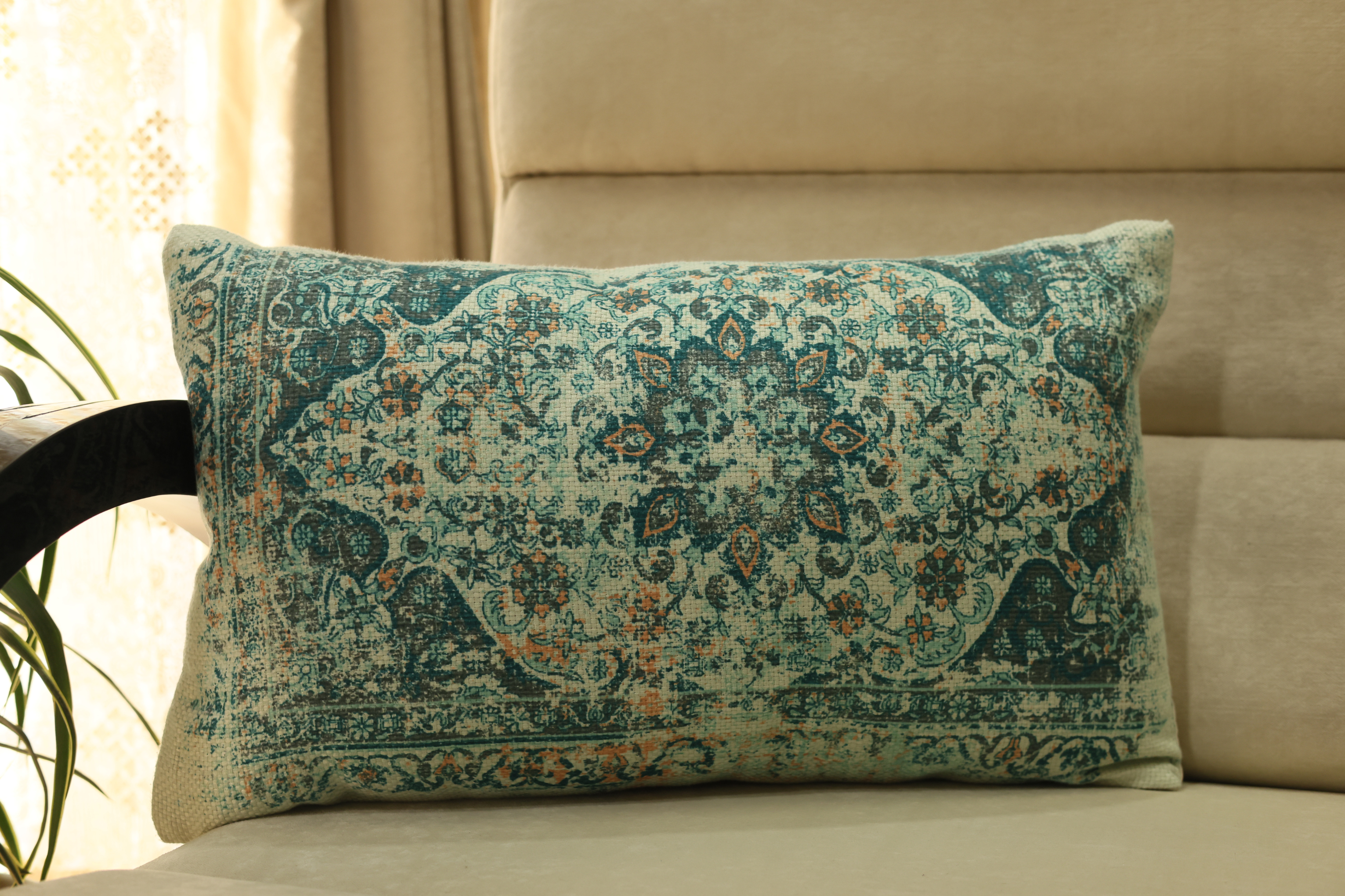 Traditional Rug Inspired Printed Cushion Cover