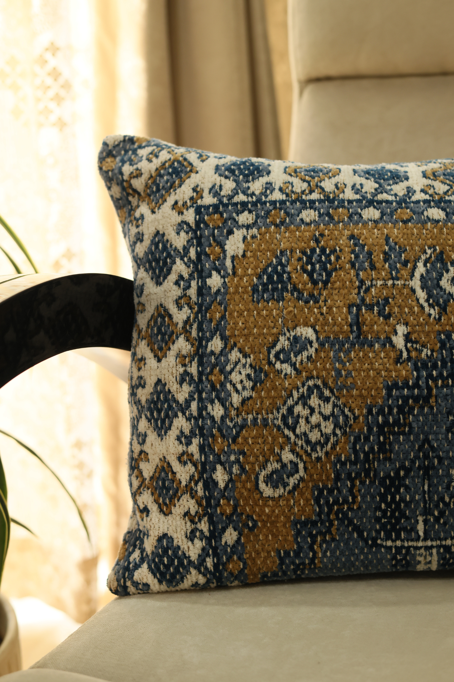 Persian Rug Inspired Jacquard Cushion Cover
