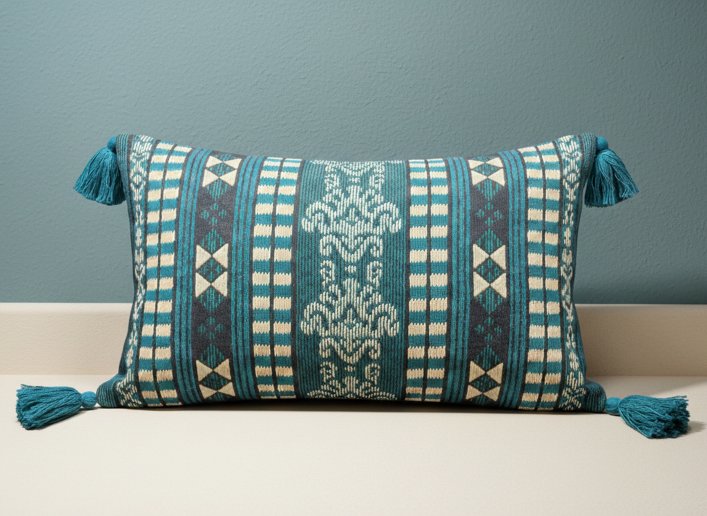 Viridian Jacquard Weave Cushion Cover