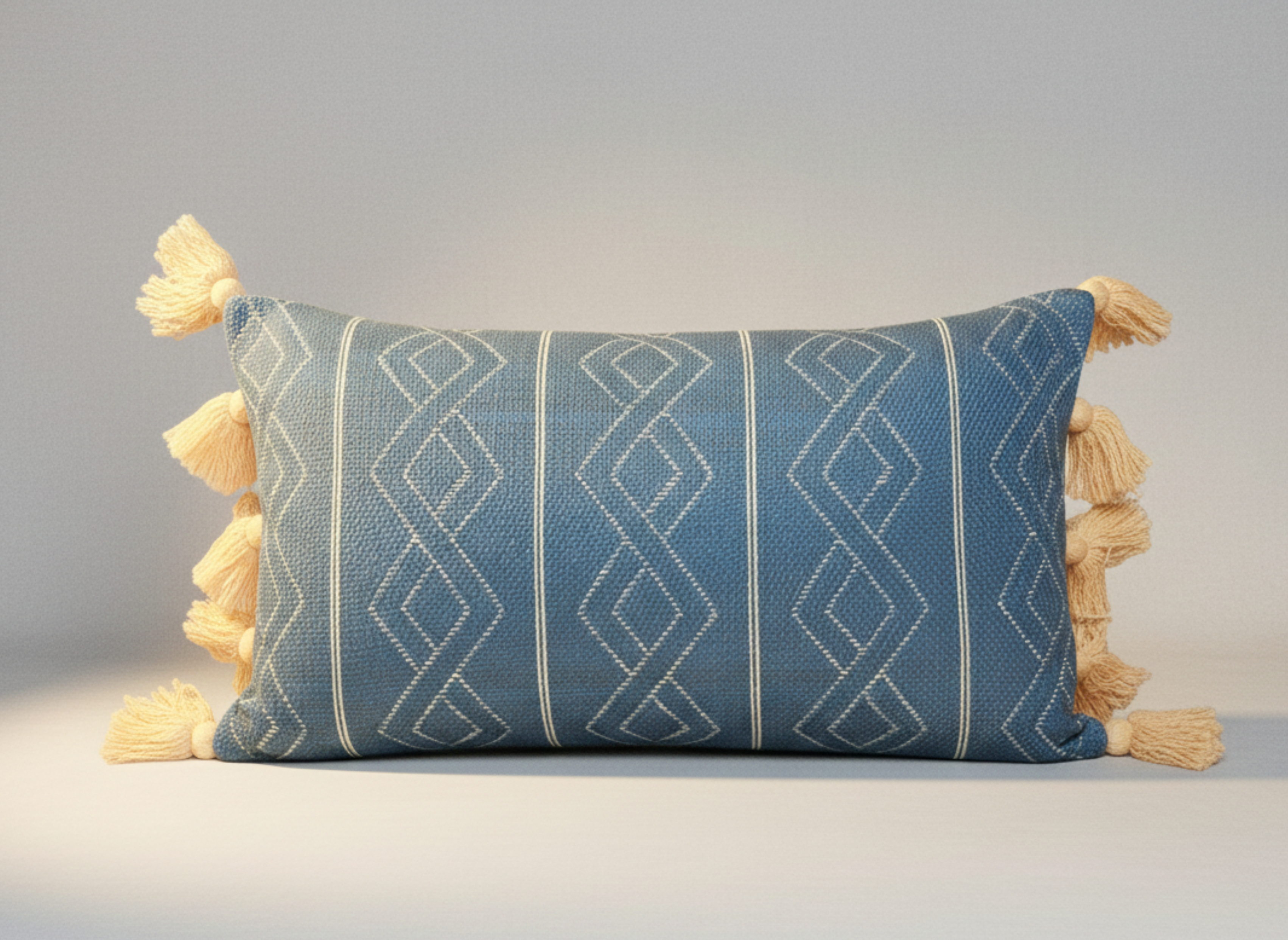 Diamond Print Indigo Cushion Cover