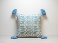 Sky Blue Geometric Cushion Cover