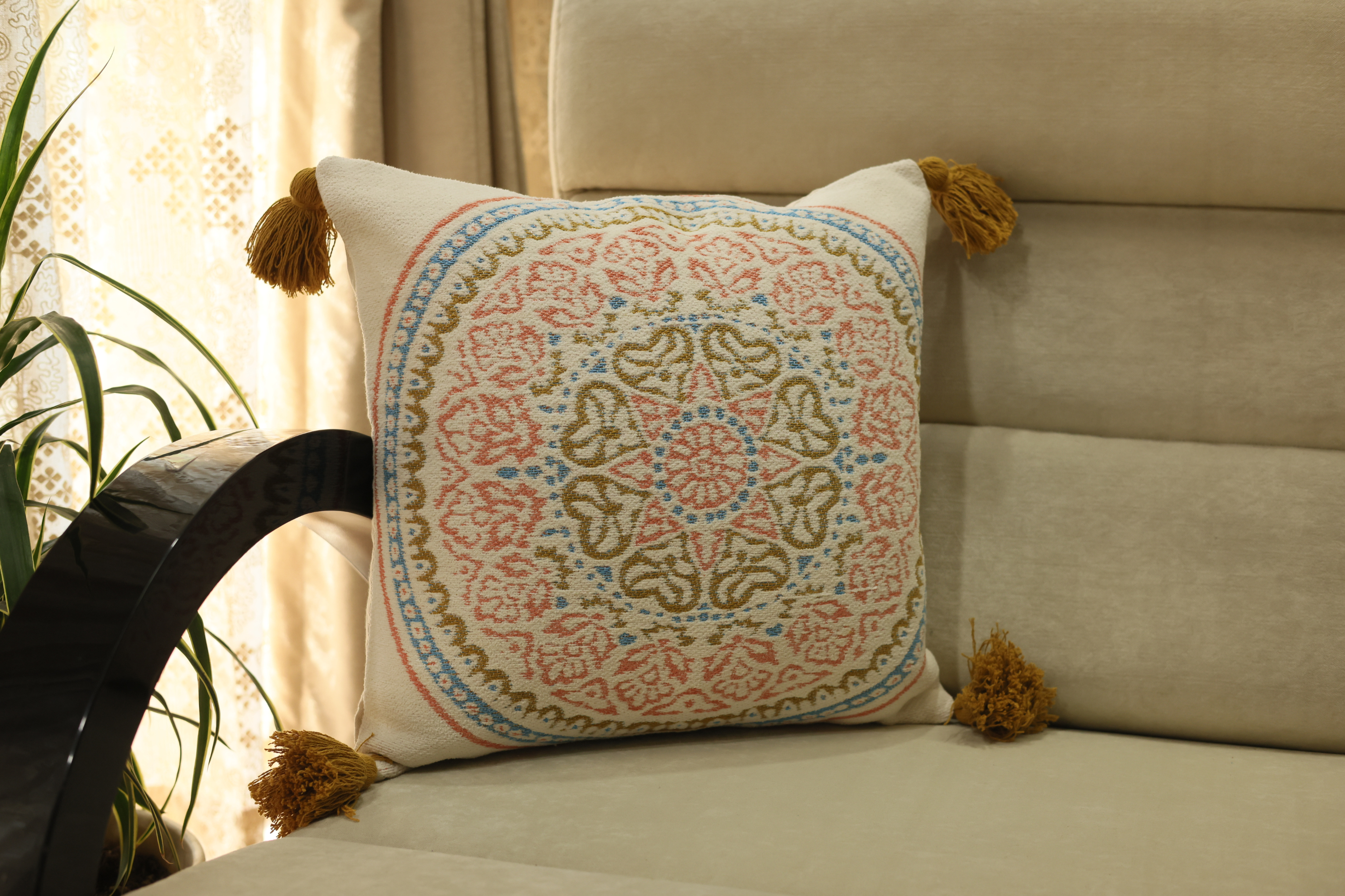 Mandala Jacquard Cushion Cover