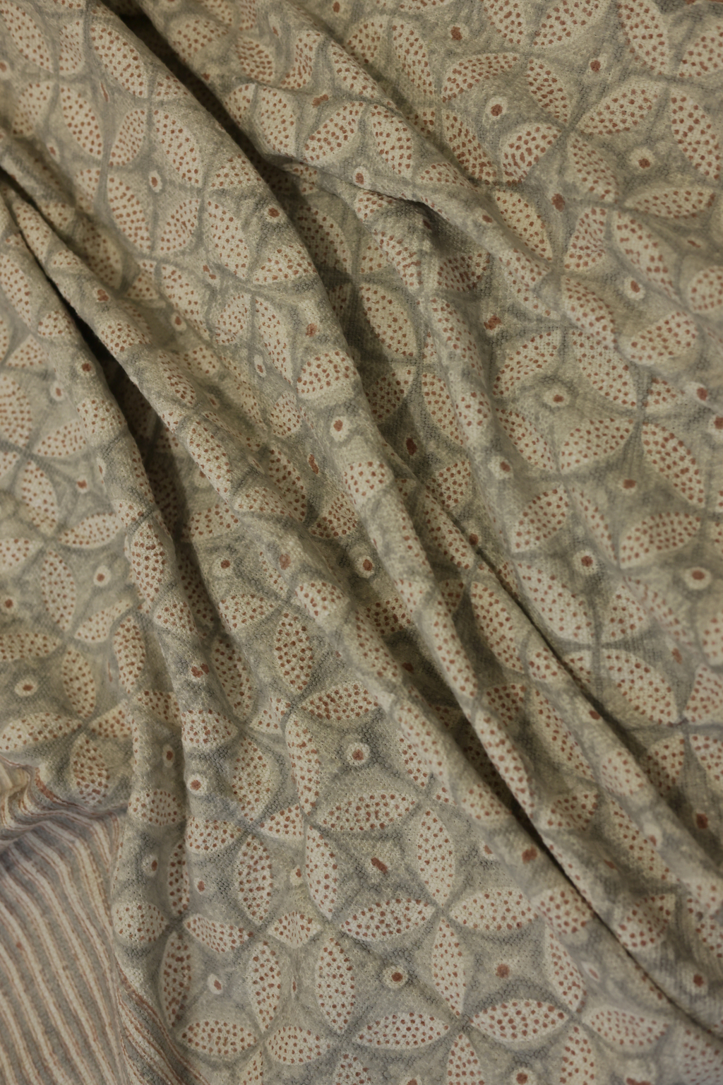 Dusty Peach Block Print Sofa Throw