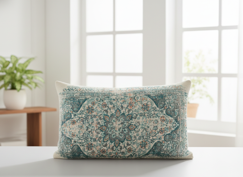 Traditional Rug Inspired Printed Cushion Cover