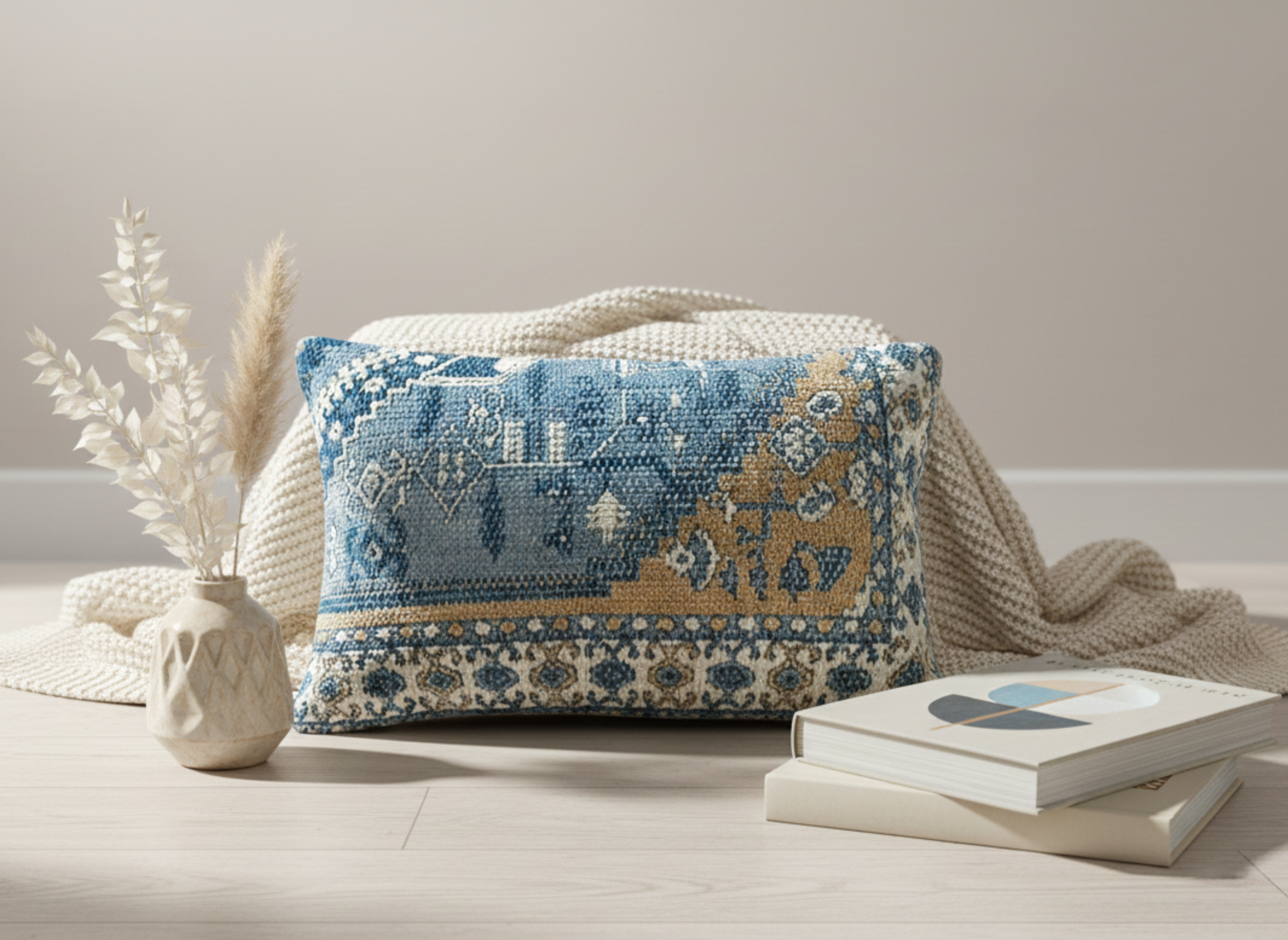 Persian Rug Inspired Jacquard Cushion Cover