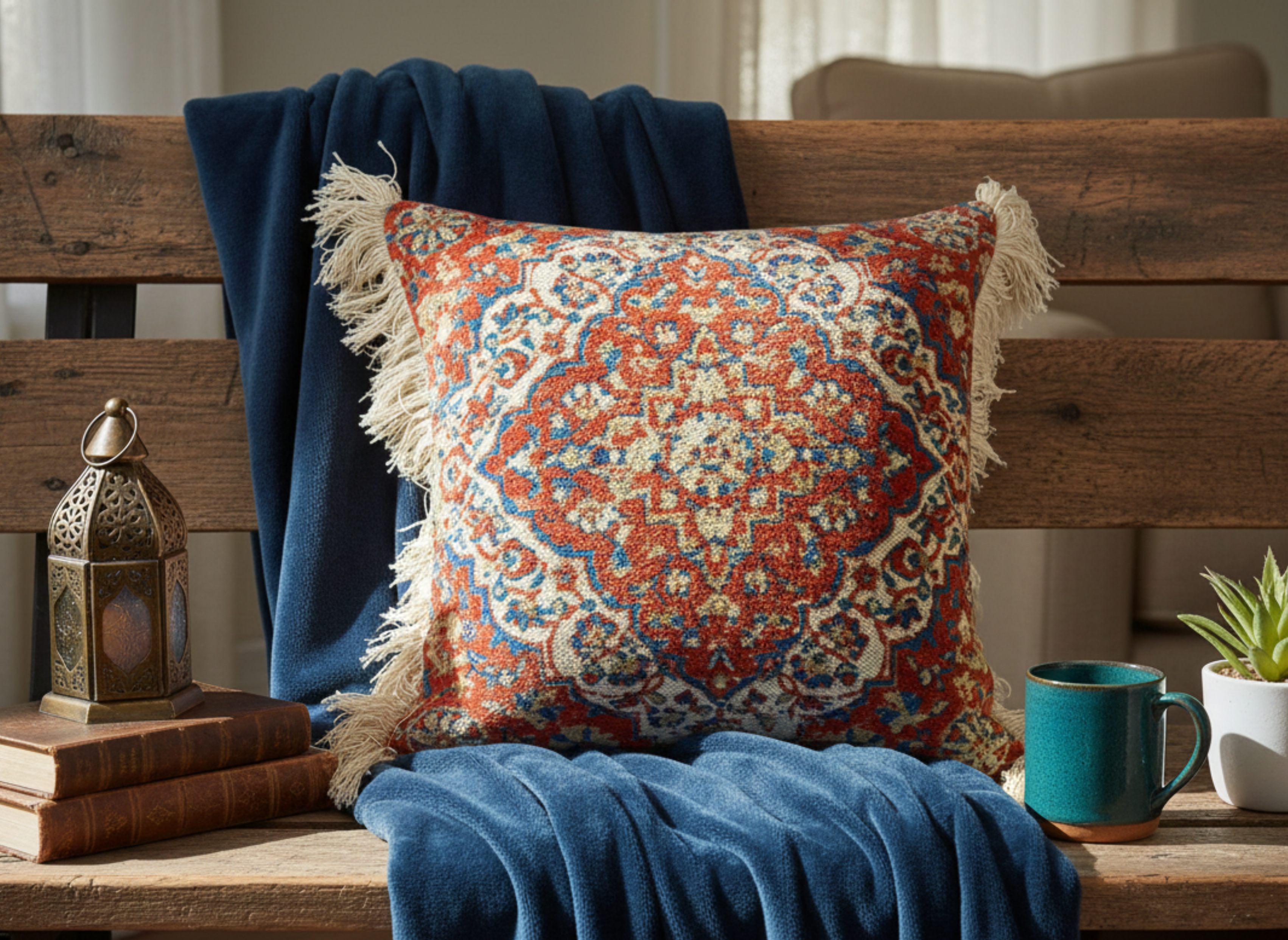 Oriental Rug Design Cushion Cover