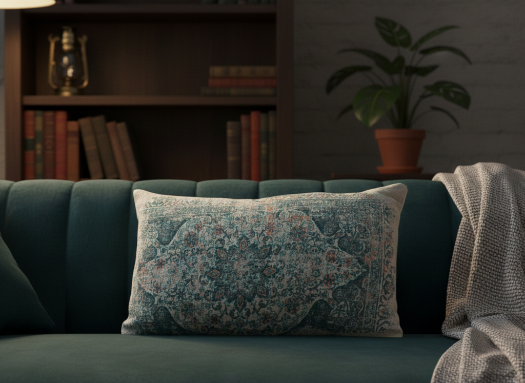 Traditional Rug Inspired Printed Cushion Cover