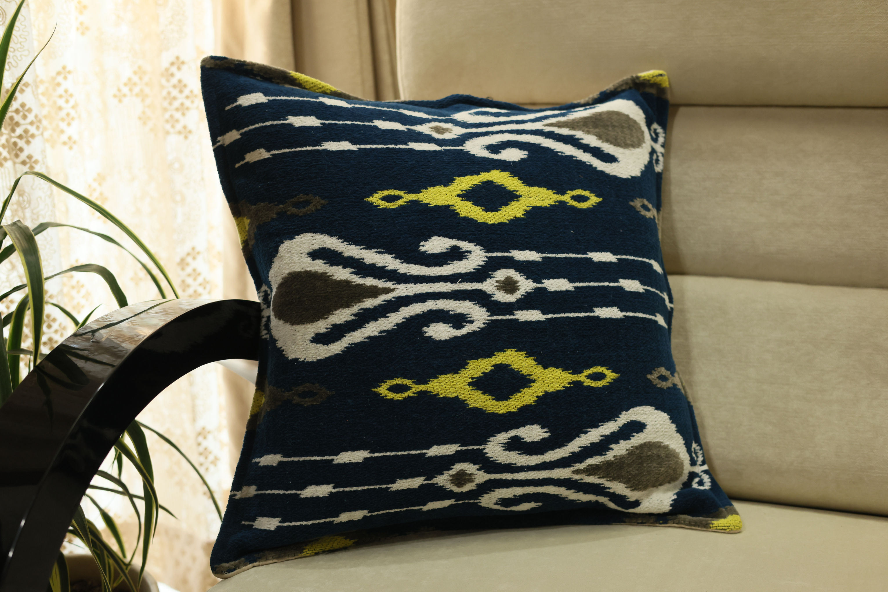 IKAT-Style Cushion Cover