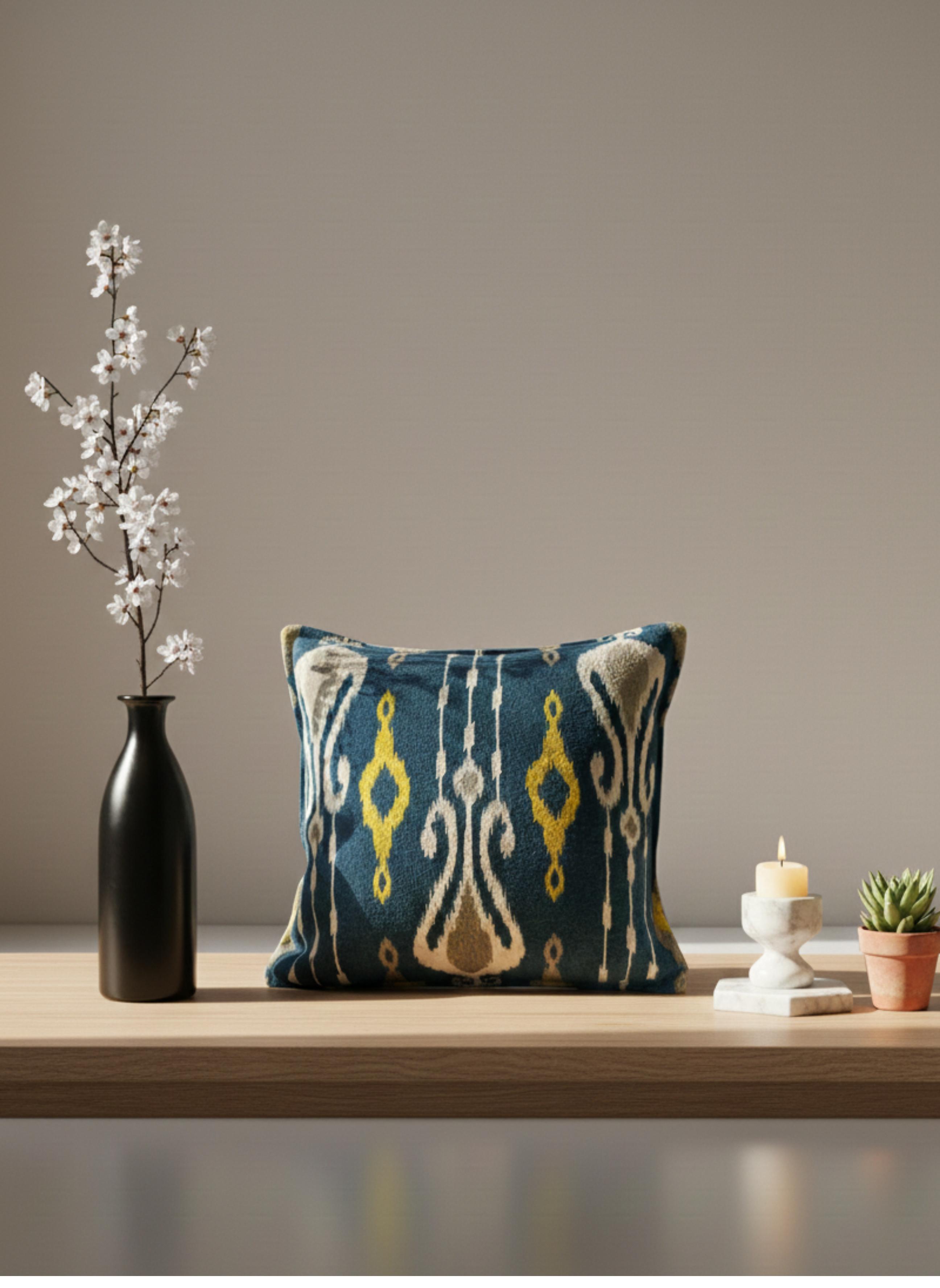 IKAT-Style Cushion Cover