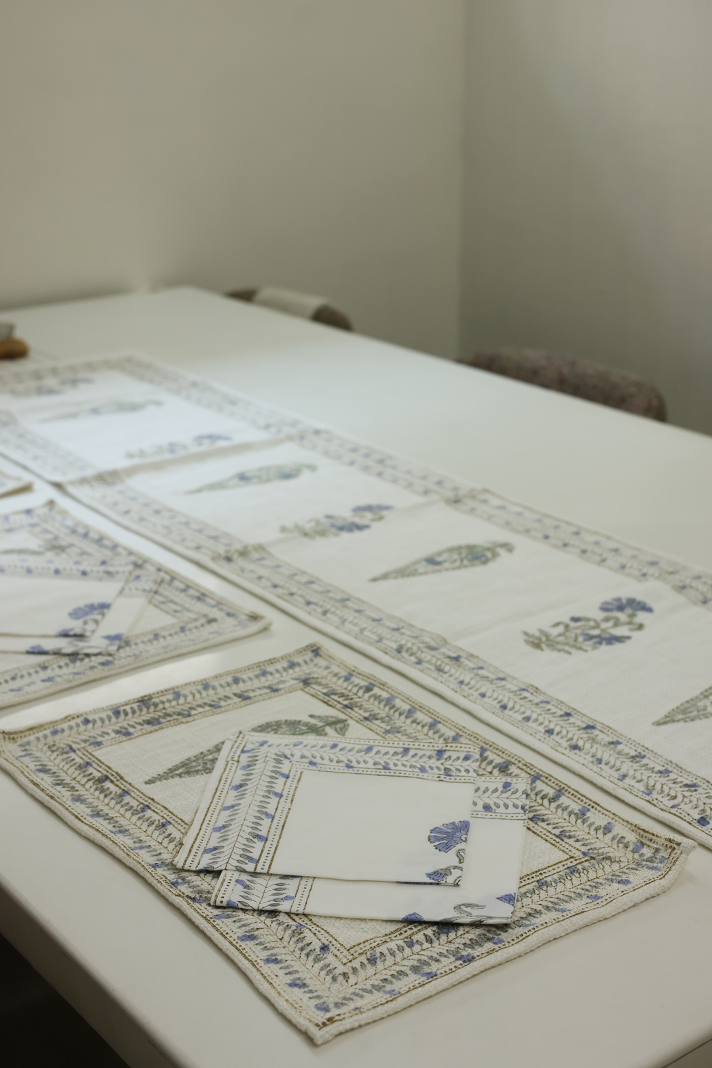 Artisanal Elegance: Jaipuri Hand Block Printed 13-Piece Cotton Table Suite