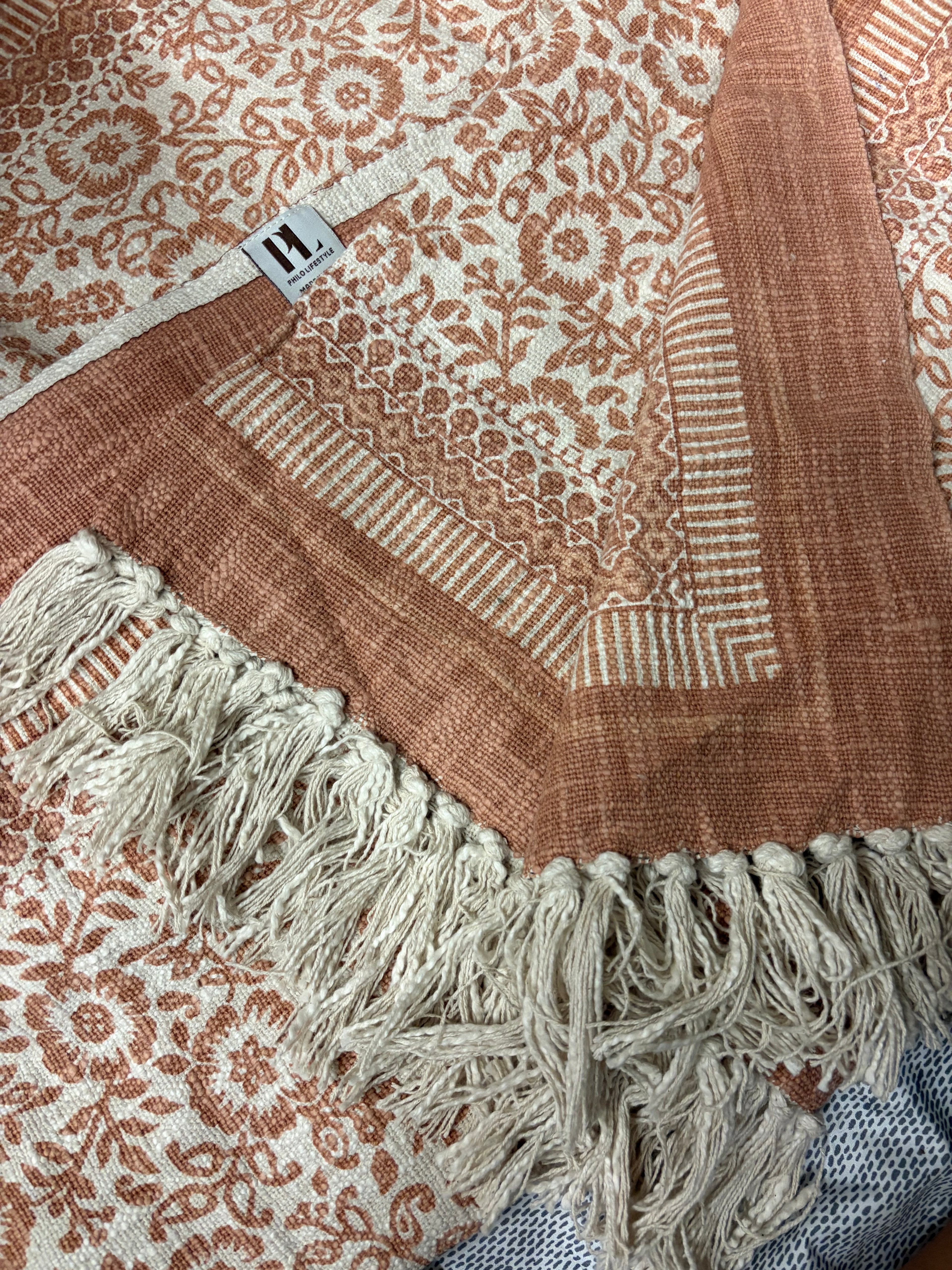 Floral Printed Sofa Throw