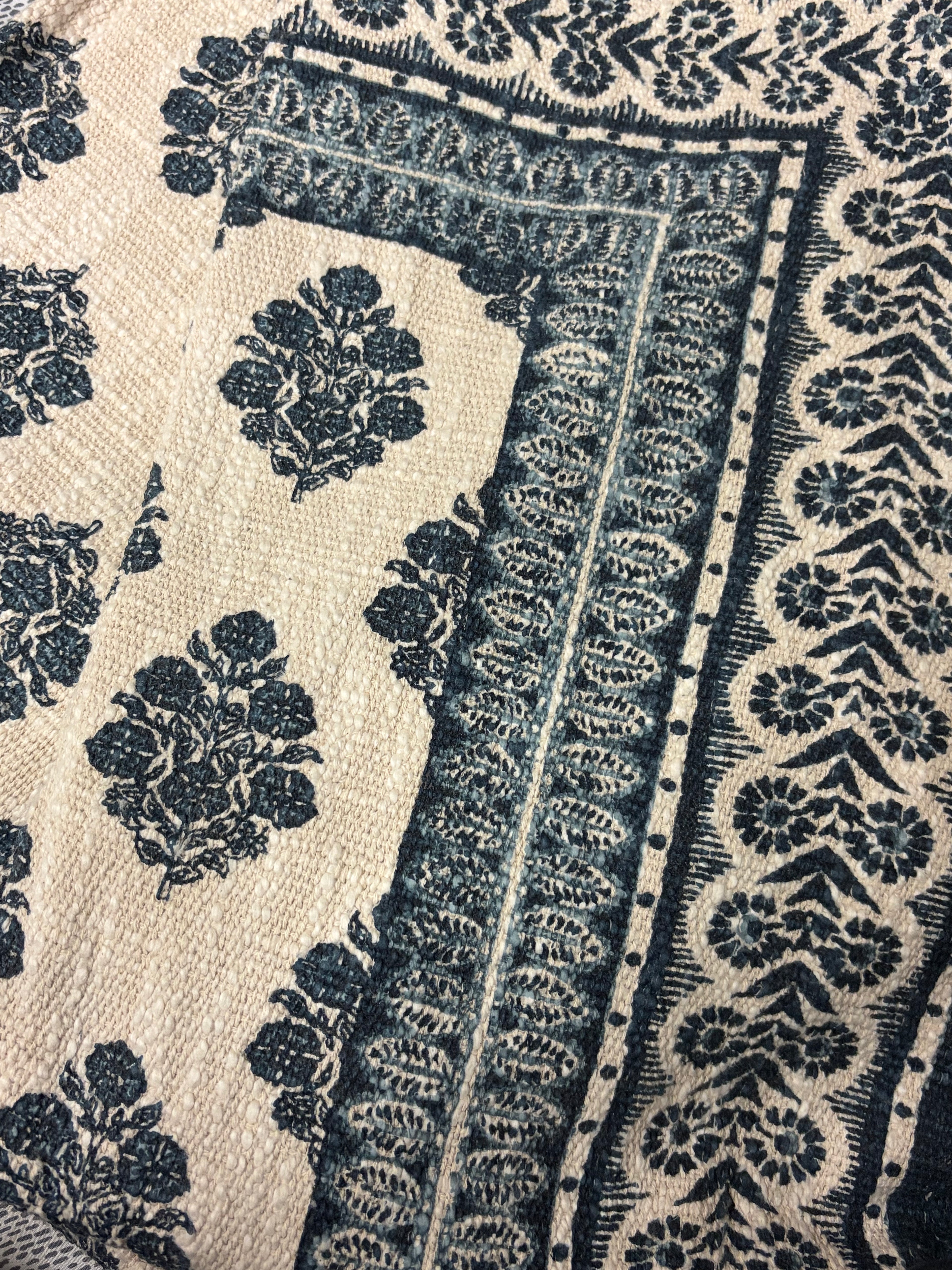 Midnight Blue Cotton Sofa Throw