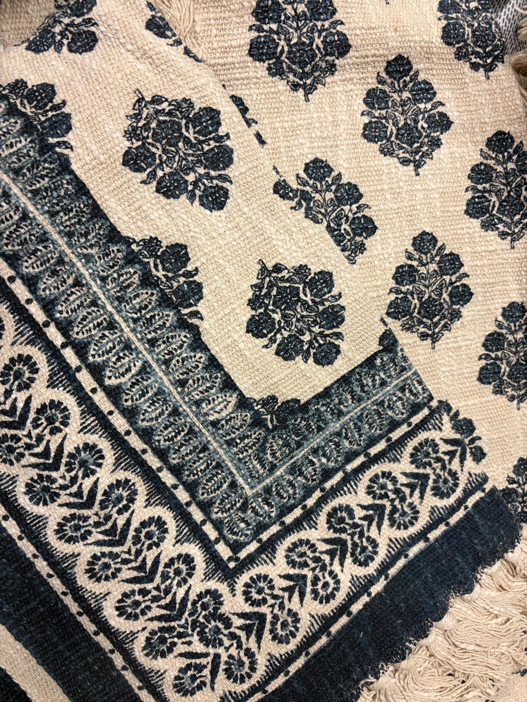 Midnight Blue Cotton Sofa Throw